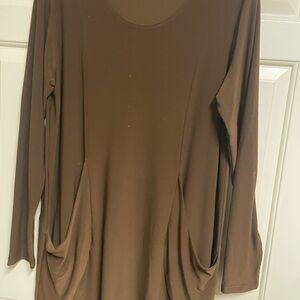 Sympli Cocoa Long Sleeve Tunic